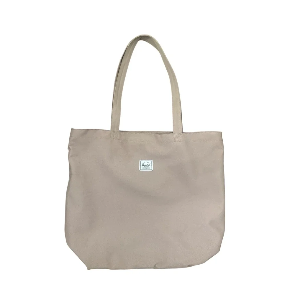 Herschel Supply Co Mica Tote Bag Ash Rose‎ Mauve Tan Canvas Zip Top Large